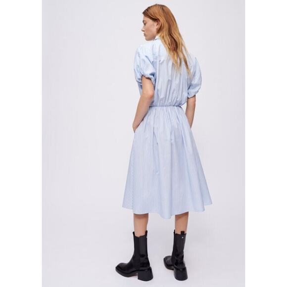 Women's Maje Bleus Ririsa Striped Cotton Midi Shirt Dress size 36 Streetwear - Picture 2 of 6